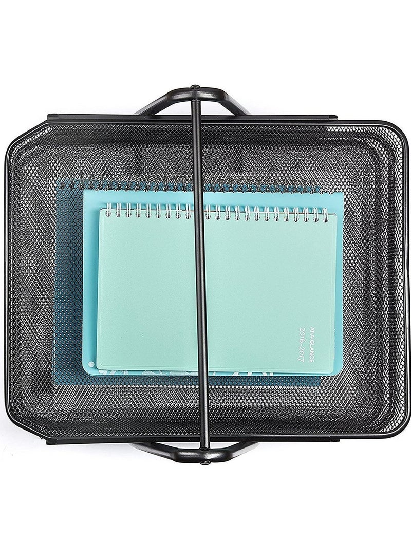 ELTRAZONE Metal Mesh 3 Tier Desk Organizer File Tray for Documents, Letters, Magazine, Newspaper for Office (Black Color) - Image 3
