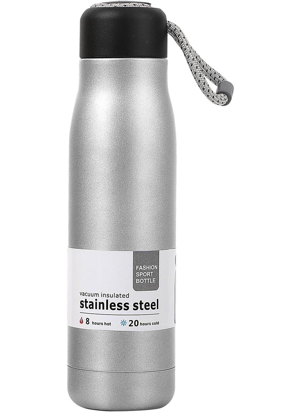 Prokart ProKart Premium Vacuum Insulated Flask 550ml Stainless Steel Water Bottle with Portable Lid | Hydro Insulated Thermal Flask for Hot or Cold Drinks | Suitable for Traveling & Home (Silver, 550 ml) 