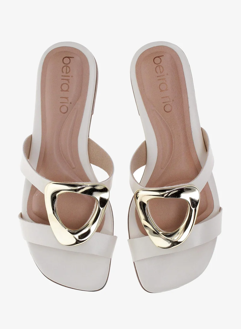 Beira Rio Off White Beira Rio Women’s Flat Summer Footwear – Lightweight Slip-On Comfort with Stylish Casual Design for Women | Best Price UAE