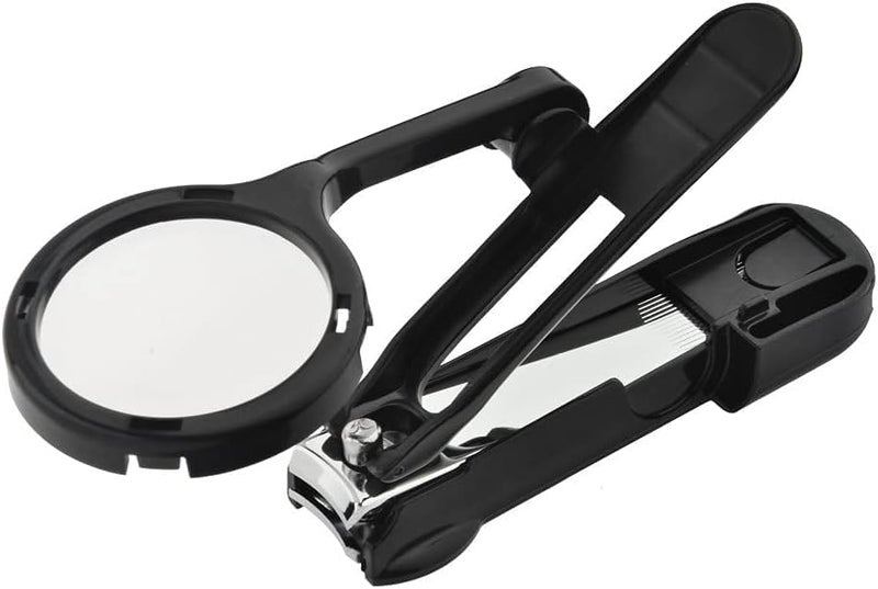 VIBRAL Nail Clipper With Magnifying Glass Portable Nail Clipper Heavy Duty Nail Cutter Smart Magnifier for Seniors Kids Men Women Multicolor Pack of 1 - Image 1