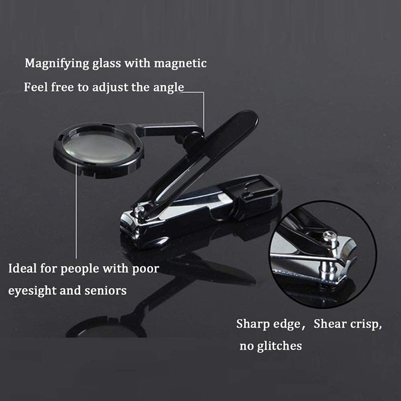 VIBRAL Nail Clipper With Magnifying Glass Portable Nail Clipper Heavy Duty Nail Cutter Smart Magnifier for Seniors Kids Men Women Multicolor Pack of 1 - Image 2