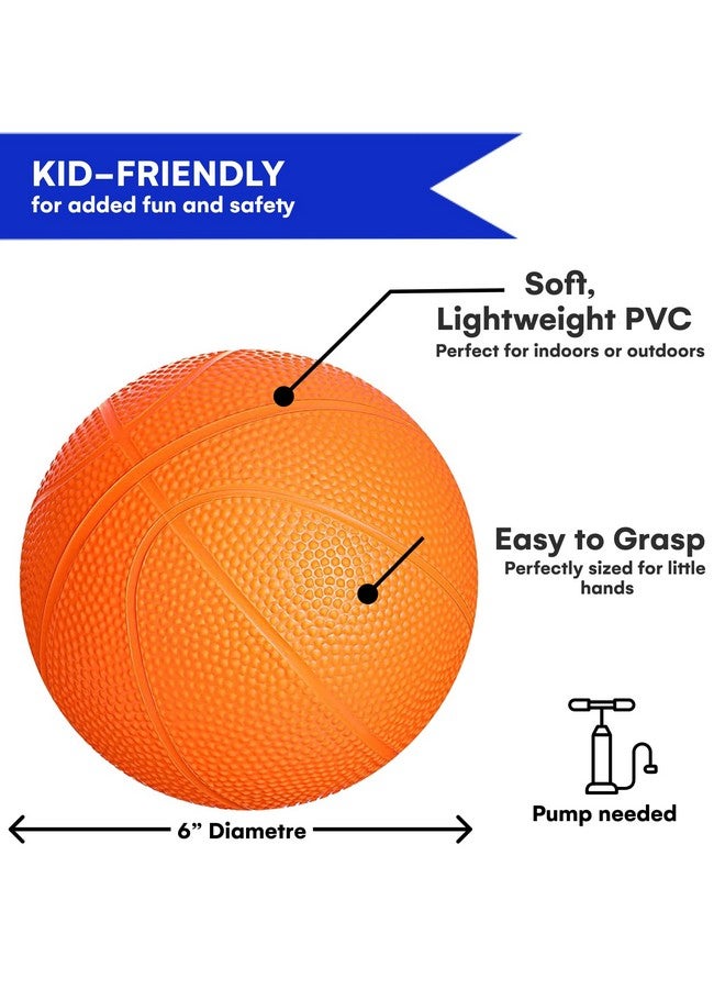 Botabee - Set of 2 Kids Basketball - 6 Inch Mini Rubber Ball for Little Tikes - Toddler Balls for Indoor/Outdoor Play - Ideal Gift Toy for Boys - Lightweight and Soft Replacement Toys (Orange) - Image 2