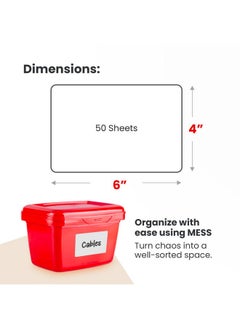 MESS Large Bin Labels For Storage Bins (50 6X4) Storage Bin Labels Pantry Labels Labels For Organizing Removable Labels For Storage Bins Craft Organization Moving Labels For Boxes  - Image 3