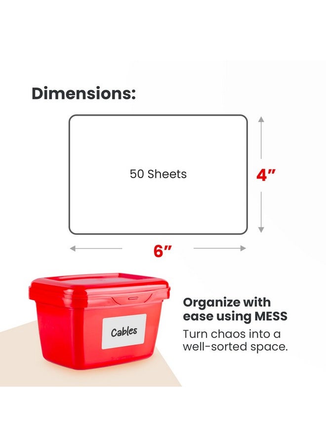 MESS Large Bin Labels For Storage Bins (50 6X4) Storage Bin Labels Pantry Labels Labels For Organizing Removable Labels For Storage Bins Craft Organization Moving Labels For Boxes  - Image 3