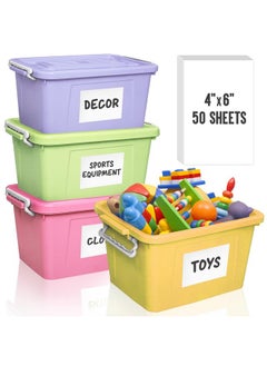 MESS Large Bin Labels For Storage Bins (50 6X4) Storage Bin Labels Pantry Labels Labels For Organizing Removable Labels For Storage Bins Craft Organization Moving Labels For Boxes  - Image 1