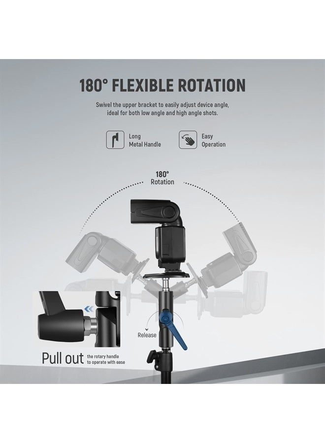 NEEWER Camera Flash Bracket H Type Mount with Umbrella Softbox Holder, 180° Swivel Adjustable Metal Light Stand Adapter with 1/4" to 3/8" Screw Adapter for Speedlite LED Light Stand Tripod (2 Pack) - Image 2