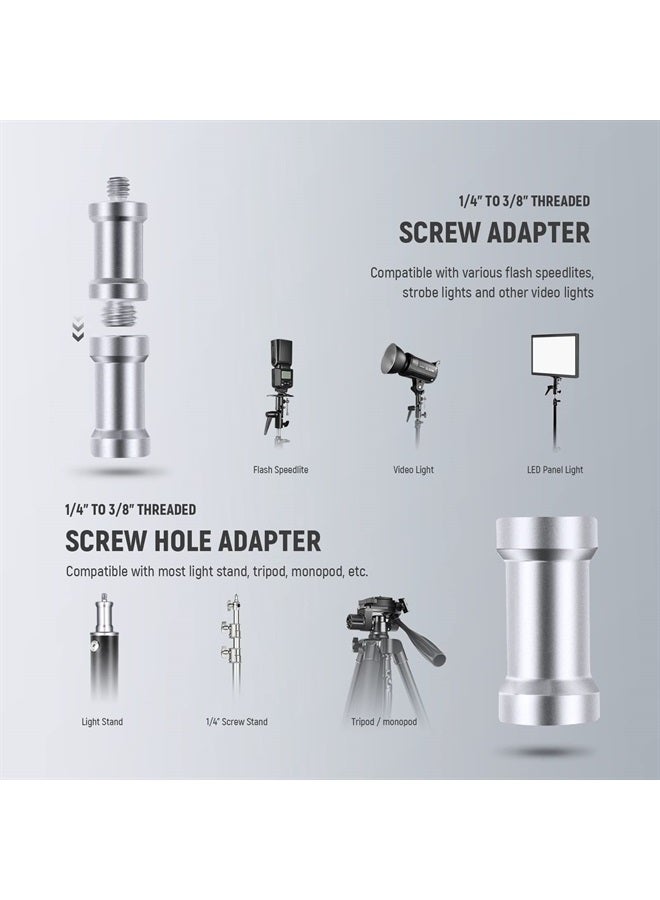 NEEWER Camera Flash Bracket H Type Mount with Umbrella Softbox Holder, 180° Swivel Adjustable Metal Light Stand Adapter with 1/4" to 3/8" Screw Adapter for Speedlite LED Light Stand Tripod (2 Pack) - Image 4