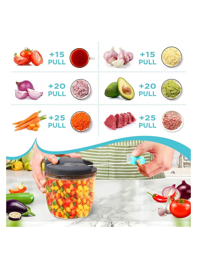 Household Vegetable Slicer, Manual Onion Slicer additional with 10 Stainless Steel Blades and 1 Whisk (900 ml)  - Image 3