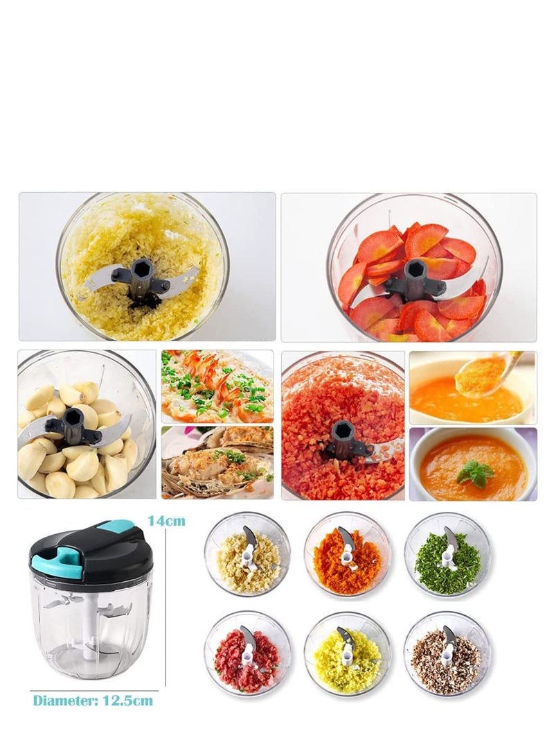 Household Vegetable Slicer, Manual Onion Slicer additional with 10 Stainless Steel Blades and 1 Whisk (900 ml)  - Image 4