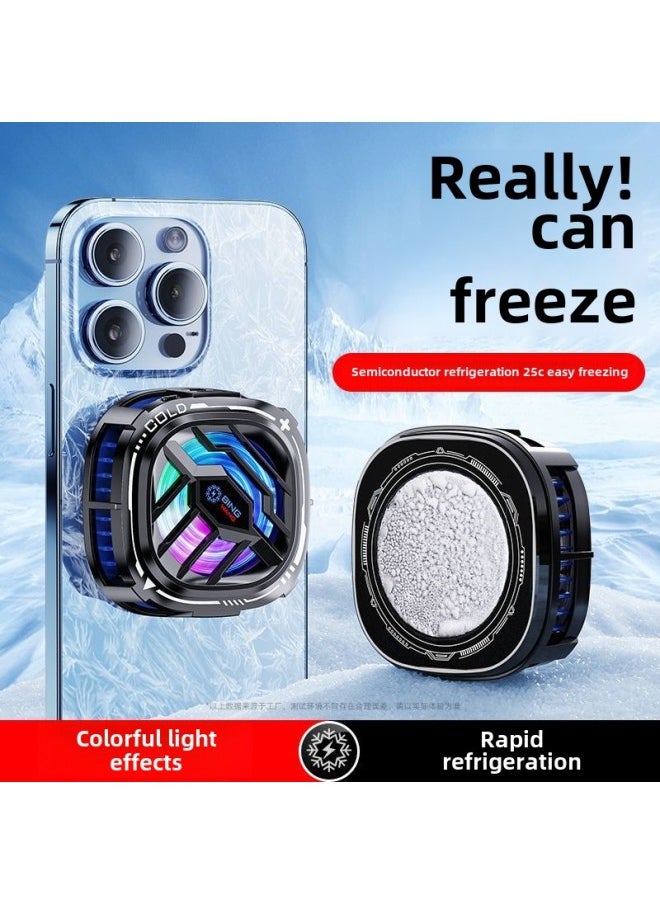 Generic The X76 Mobile Phone Radiator Digital Display Three-gear Adjustment Semiconductor Frozen Refrigeration Hand Tour Live Fast Cooling-Color:X76 Digital Display (black And Gold)  - Image 5