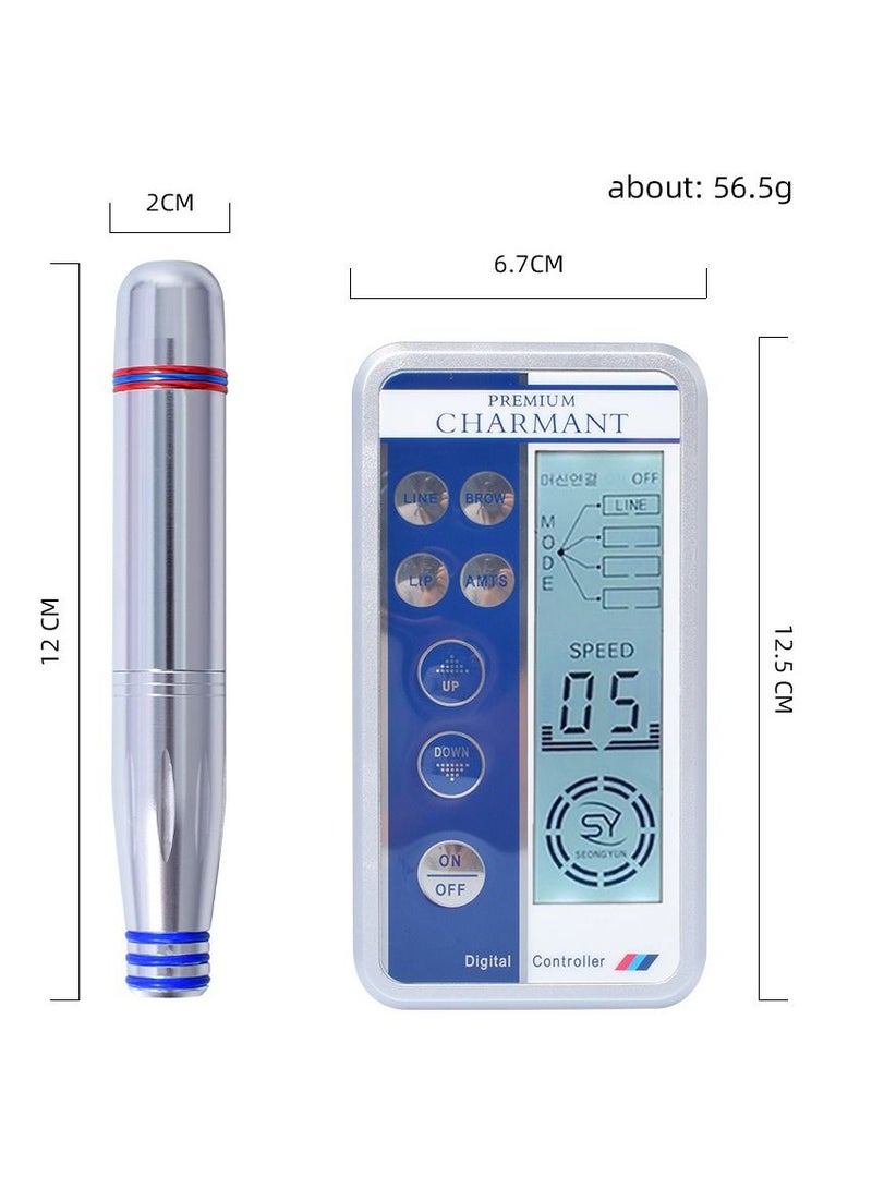 NIBEMINENT Embroidery Eyebrow Charmant Tattoo Machine Silver - Image 3