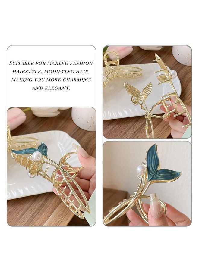 PALAY Hair Claw Clip For Women Large Stylish Mermaid Pearl Hair Clip Clutcher Ladies Nonslip Metal Hair Jaw Clips Strong Hold Elegant Bun Hair Styling Clamp Hair Accessories Gift - Image 5