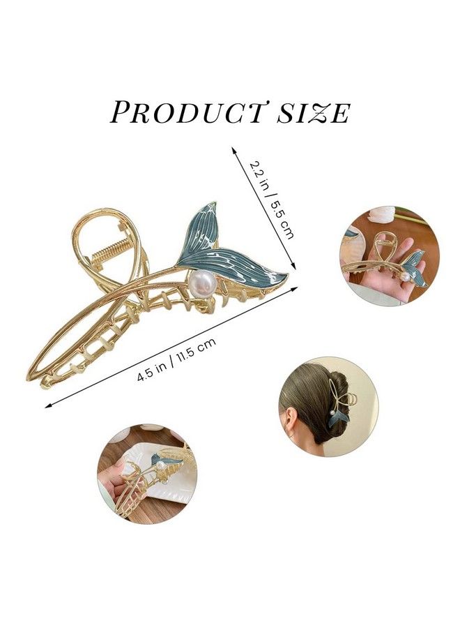 PALAY Hair Claw Clip For Women Large Stylish Mermaid Pearl Hair Clip Clutcher Ladies Nonslip Metal Hair Jaw Clips Strong Hold Elegant Bun Hair Styling Clamp Hair Accessories Gift - Image 3