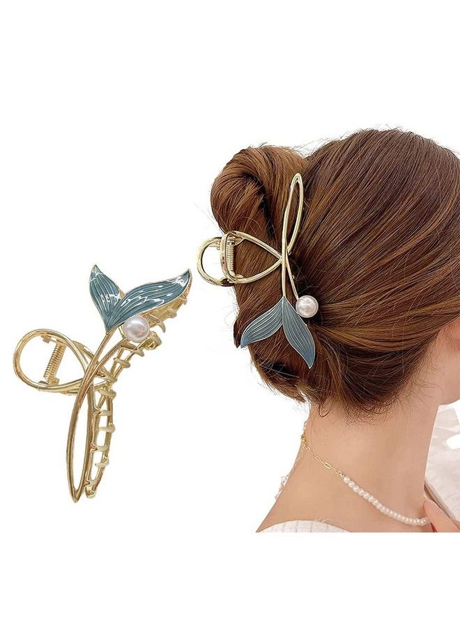 PALAY Hair Claw Clip For Women Large Stylish Mermaid Pearl Hair Clip Clutcher Ladies Nonslip Metal Hair Jaw Clips Strong Hold Elegant Bun Hair Styling Clamp Hair Accessories Gift - Image 2