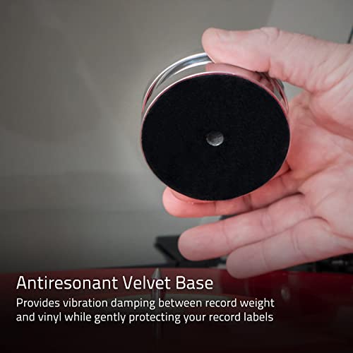Fluance HiFi Vinyl Record Weight Stabilizer High Mass 760 gram Steel LP Disc Turntable Accessory with Protective Velvet Pad for Vibration Damping (RW02) - Image 5