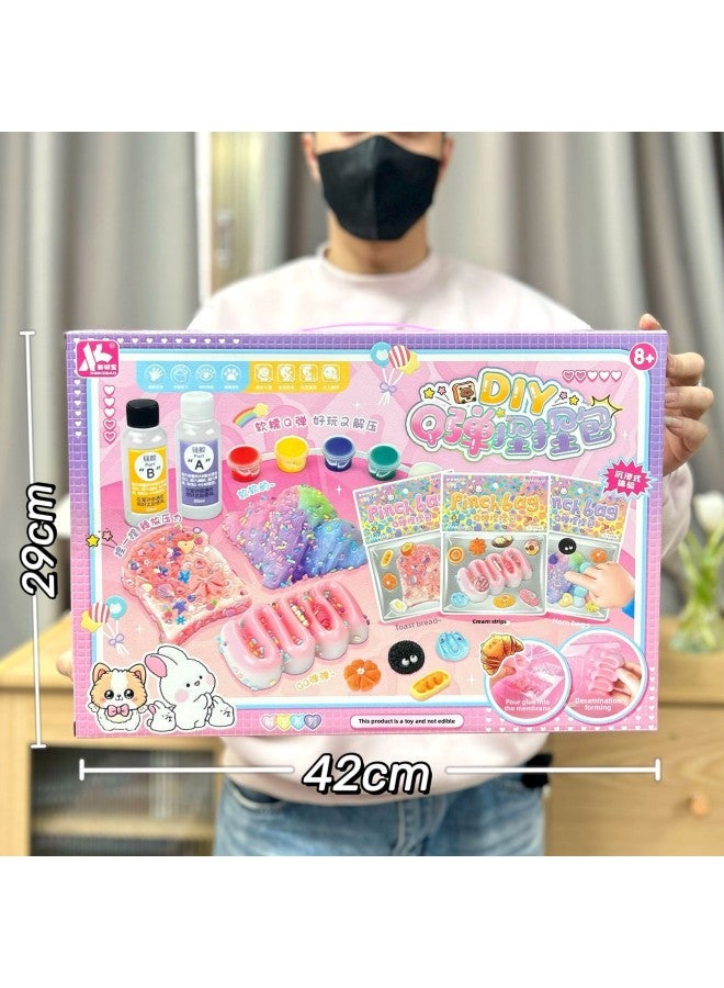 Girls Toy Cartoon Which Ao Bing Wen Chuang Play House Suit DIY Pinch Music Gift Box Organization Points Gift-Color:0257-34 Bobo Milk Tea Cup [gift Box]