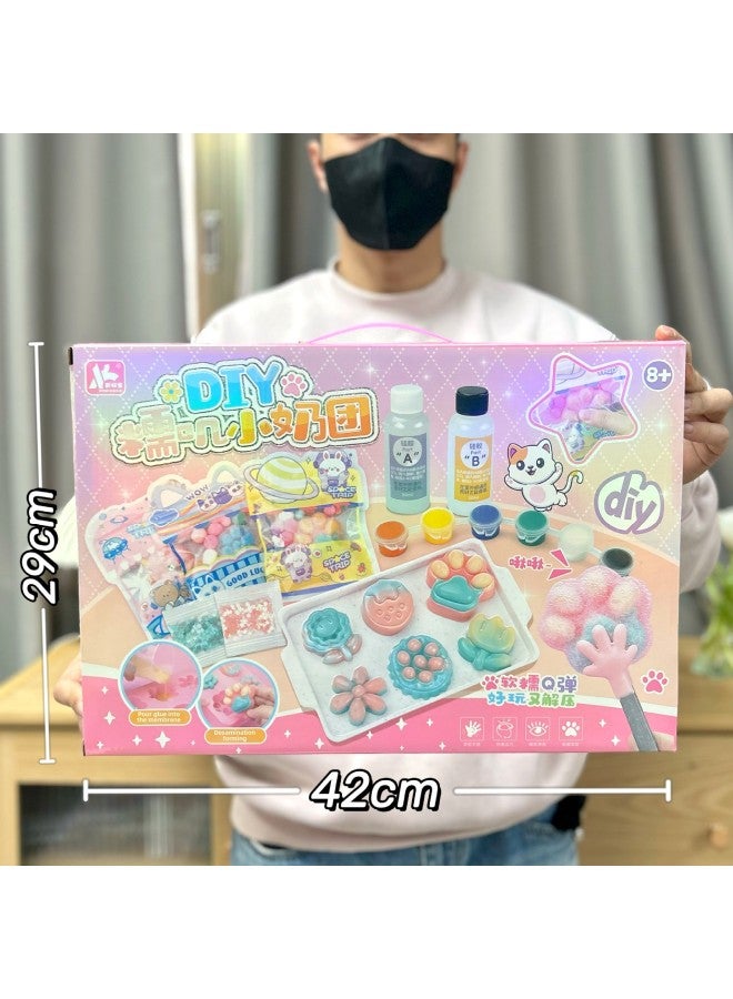 Girls Toy Cartoon Which Ao Bing Wen Chuang Play House Suit DIY Pinch Music Gift Box Organization Points Gift-Color:0257-34 Bobo Milk Tea Cup [gift Box]