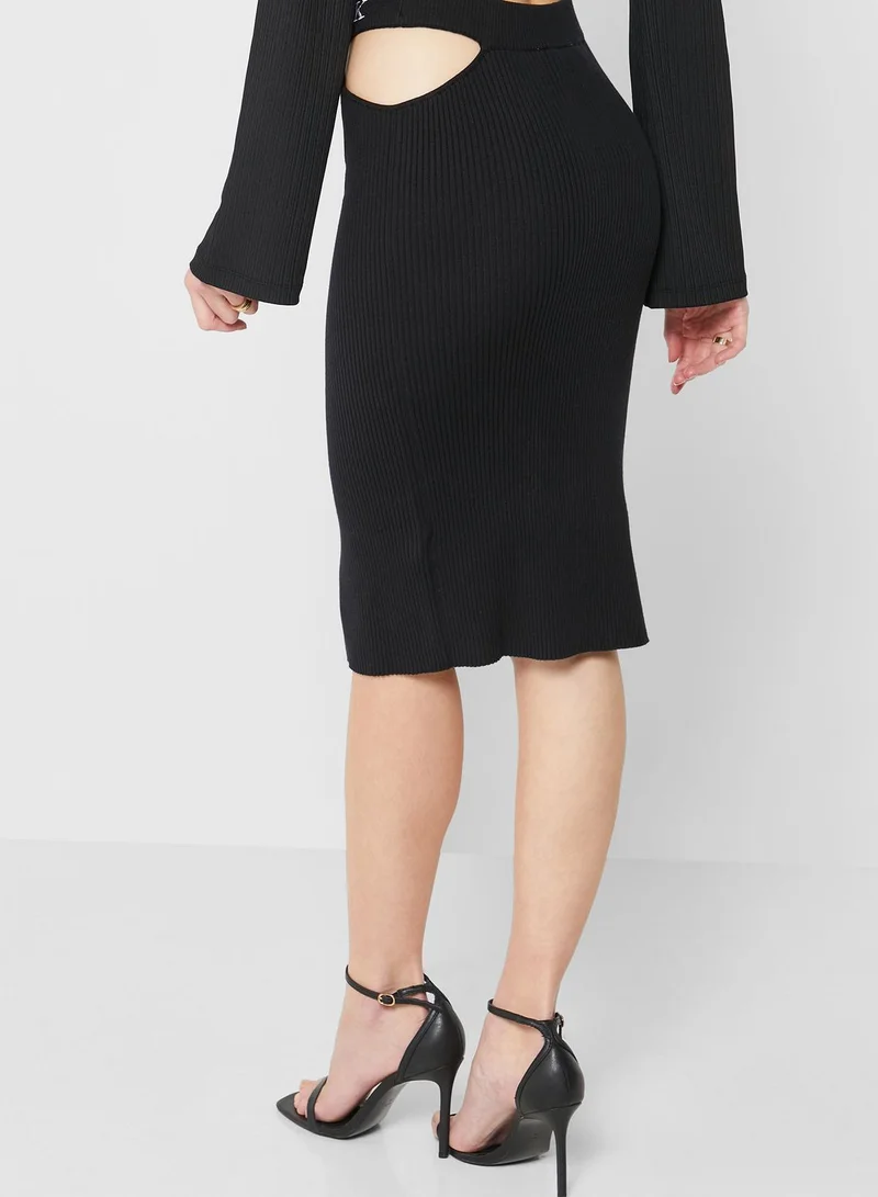 Calvin Klein Jeans Cut Out Detail High Waist Skirt