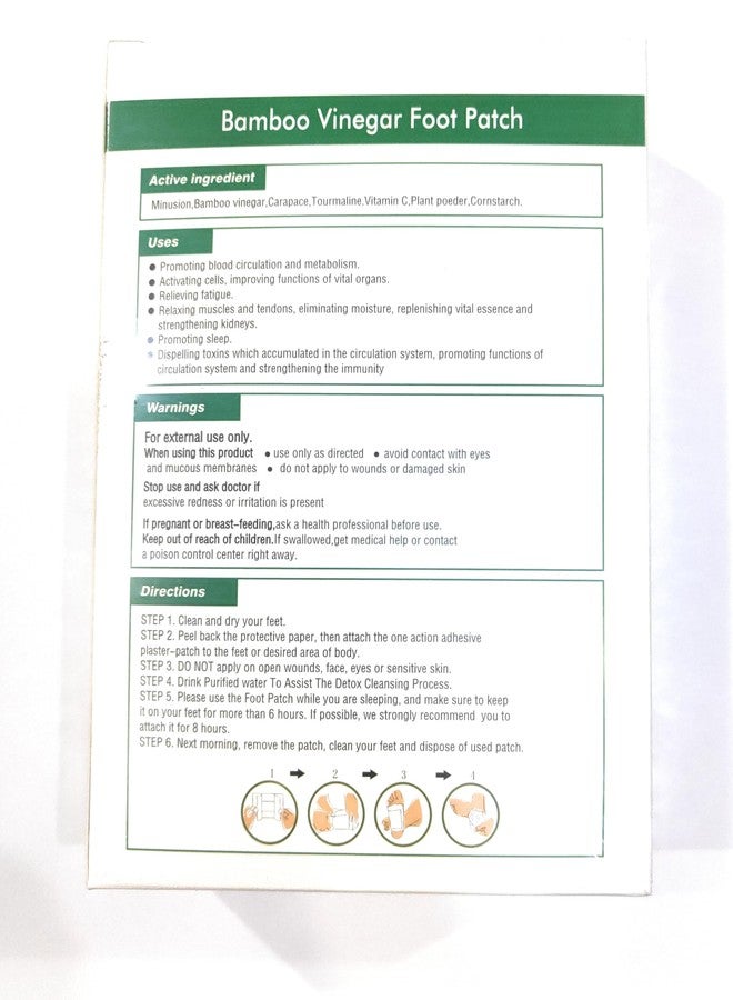 Hodaf Bamboo Vinegar Foot Patch, Pack of 10 Patches, Detoxifying - Image 2