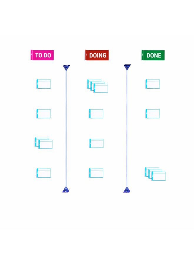 PATboard Scrum Board and Kanban Board - Home Toolset Magnetic – Complete Toolkit with Magnetic Kanban Cards and Magnetic Scrum Cards for Home Office – Project Board