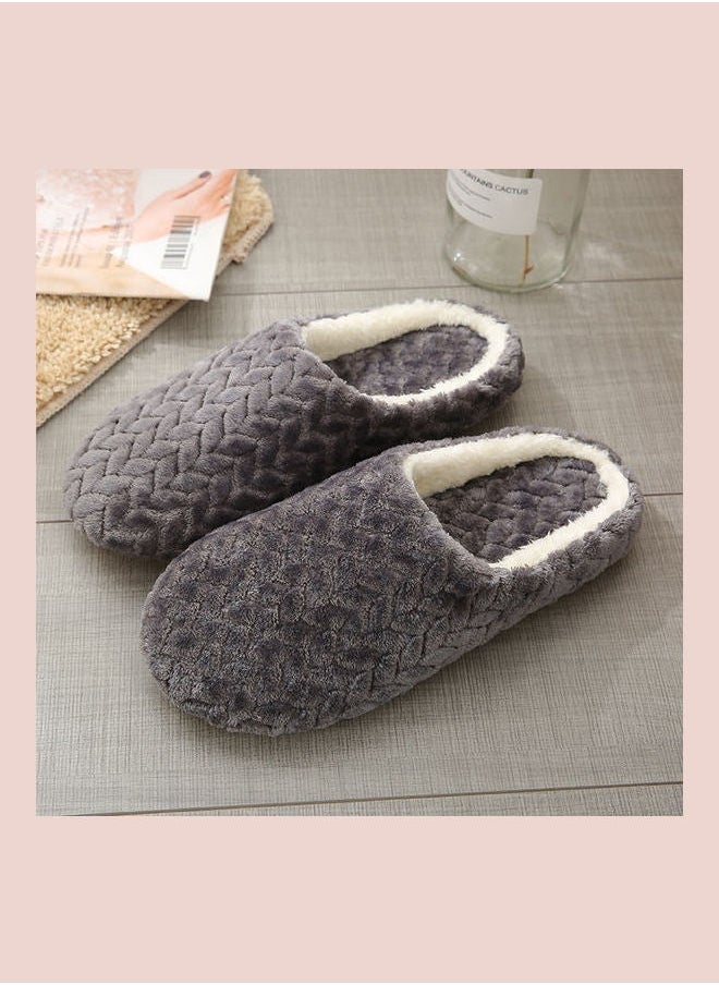 NIBEMINENT - Slip-On Cotton Indoor Slippers Grey - Image 1