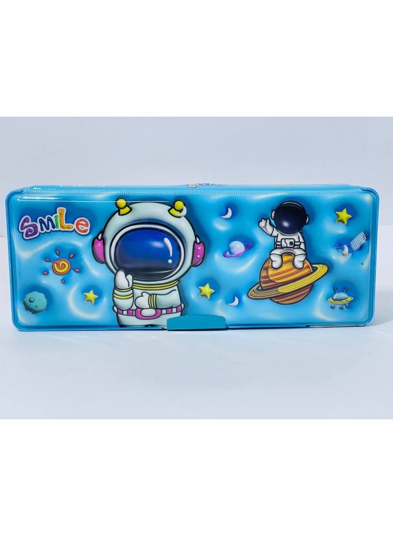 Magnetic pencil case with counter, plastic material, 2 doors and 2 large and small sharpeners - Image 3