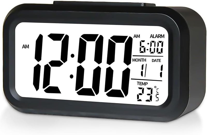 ToolHouse Digital Alarm Clock with LCD Display, Date, Temperature, and Snooze Function - Image 1