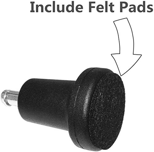 DOZYANT Bell Glides Replacement Office Chair or Stool Swivel Caster Wheels to Fixed Stationary Castors, for Carpet High Profile Bell Glides with Separate Self Adhesive Felt Pads, Chair Feet Wheel Stopper - Image 3