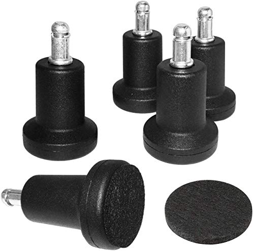 DOZYANT Bell Glides Replacement Office Chair or Stool Swivel Caster Wheels to Fixed Stationary Castors, for Carpet High Profile Bell Glides with Separate Self Adhesive Felt Pads, Chair Feet Wheel Stopper - Image 1