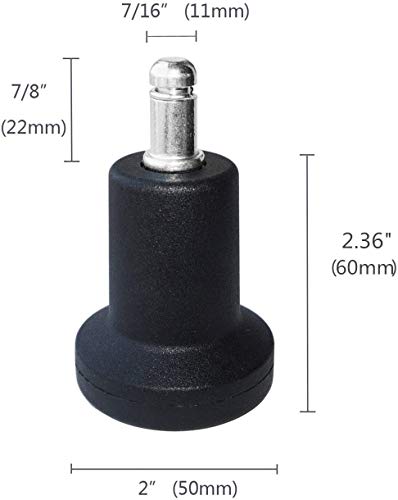 DOZYANT Bell Glides Replacement Office Chair or Stool Swivel Caster Wheels to Fixed Stationary Castors, for Carpet High Profile Bell Glides with Separate Self Adhesive Felt Pads, Chair Feet Wheel Stopper - Image 2
