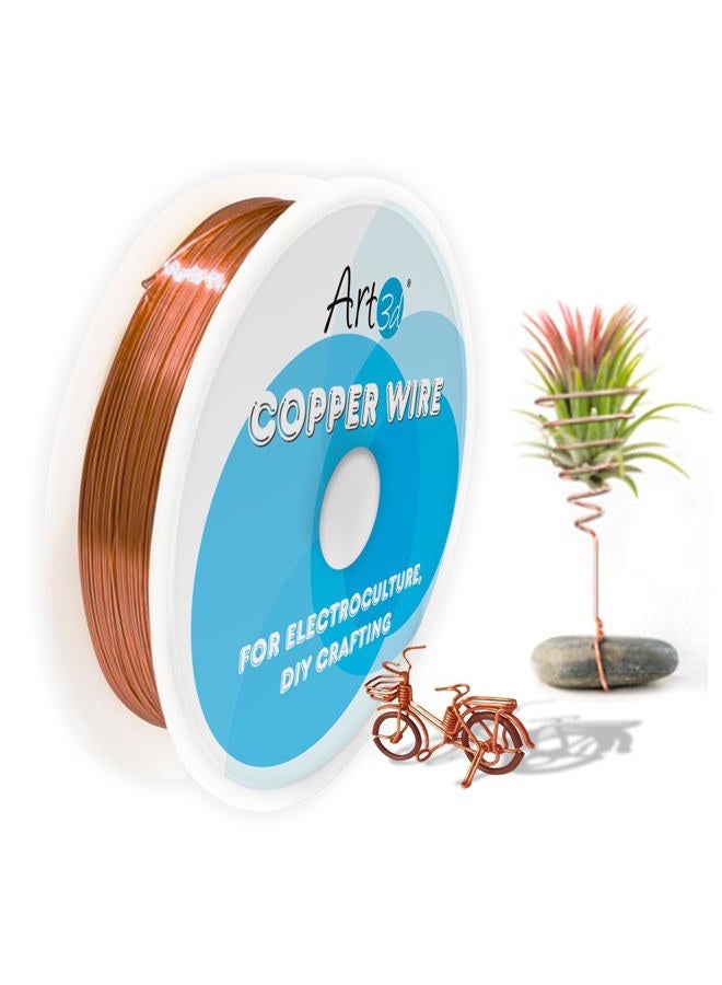 Art3d 18 Gauge 60 FT 99.9% Pure Soft Copper Wire for Electroculture Gardening, Jewelry Making, Beading, Science Projects, DIY Artwork, 1 Roll - Image 1