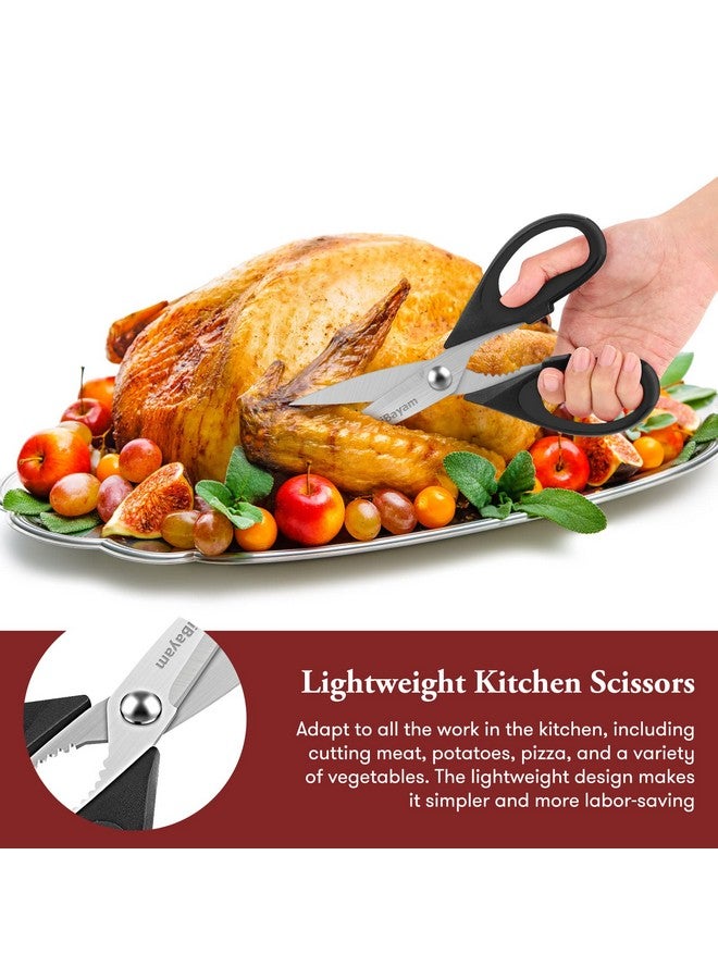 آي بايام مقص مطبخ، مجموعة أدوات مطبخ، مقص مطبخ متعدد الأغراض من آي بايام مع غلاف واقٍ، مقص متين من الفولاذ المقاوم للصدأ، أدوات مطبخ للطهي، مقبض ناعم ومريح، 8.5 بوصة - Image 5