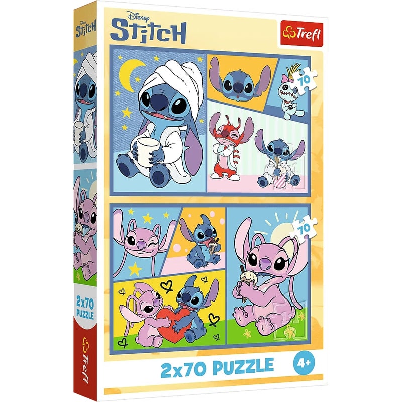 Trefl - Stitch 2x70 Puzzle - 34444 - Image 1