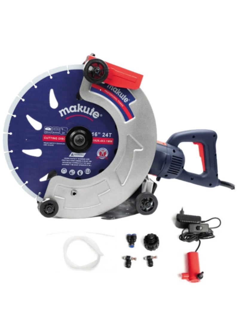 makute 16-inch Concrete and Road Cutter 3200W, Blade, 3500 RPM, 125-135mm Cutting Depth, Heavy-Duty Electric Concrete Saw for Construction and Roadworks, RC121-400 - Image 4