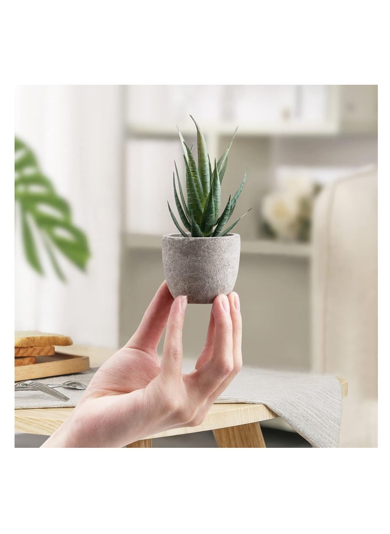 Arabest 6 Pots Artificial Plants, Small Fake Succulent in Pots, Mini Faux Succulent Potted, Office Decor, Cute Faux Potted Succulent Indoor for Desk Decor Bathroom Shelves Home Table Decoration  - Image 2