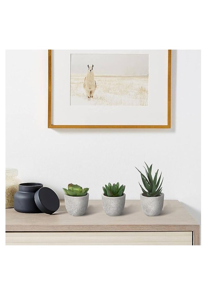 Arabest 6 Pots Artificial Plants, Small Fake Succulent in Pots, Mini Faux Succulent Potted, Office Decor, Cute Faux Potted Succulent Indoor for Desk Decor Bathroom Shelves Home Table Decoration  - Image 3