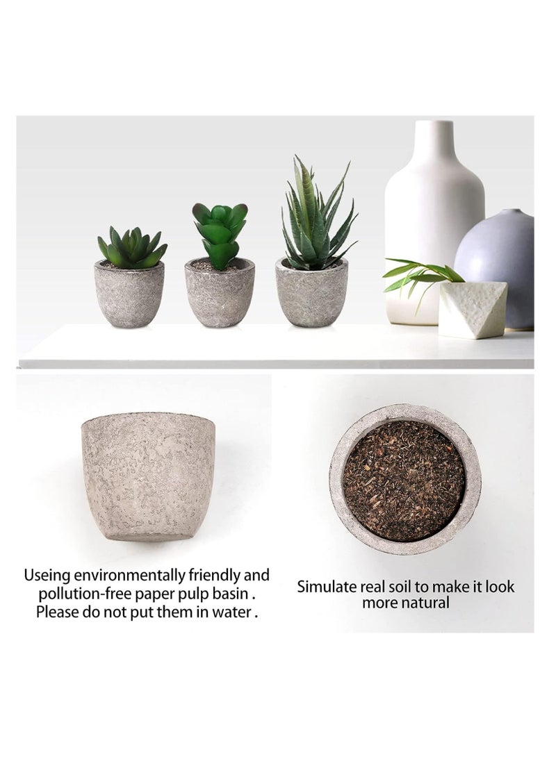 Arabest 6 Pots Artificial Plants, Small Fake Succulent in Pots, Mini Faux Succulent Potted, Office Decor, Cute Faux Potted Succulent Indoor for Desk Decor Bathroom Shelves Home Table Decoration  - Image 4