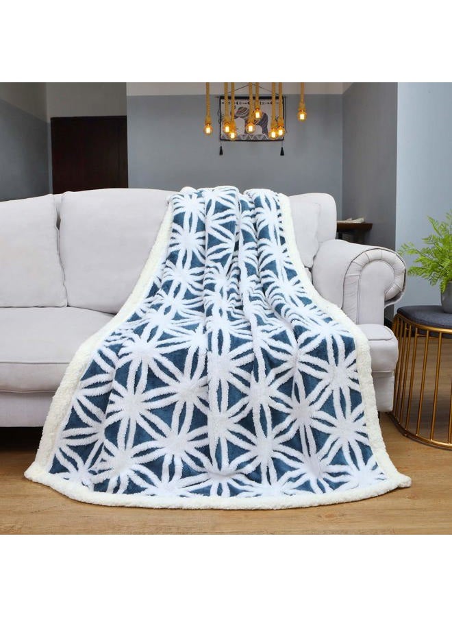 LOMAO Sherpa Fleece Blanket Fuzzy Soft Throw Blanket Dual Sided Blanket for Couch Sofa Bed (Navy, 51"x63") - Image 3