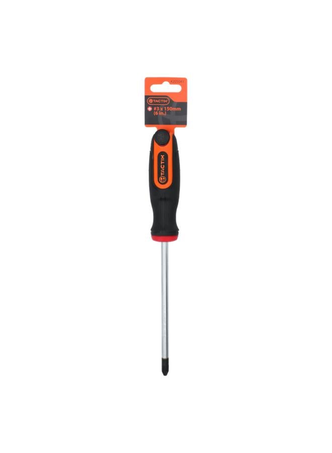 Tactix Tricolour Soft Grip Handle Magnetic Tip Phillips Screwdriver Multicolor #3 x 150mm 205041  - Image 1