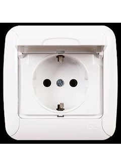 Günsan Elektrik Günsan Fantasy Grounded Socket with Cover, White 