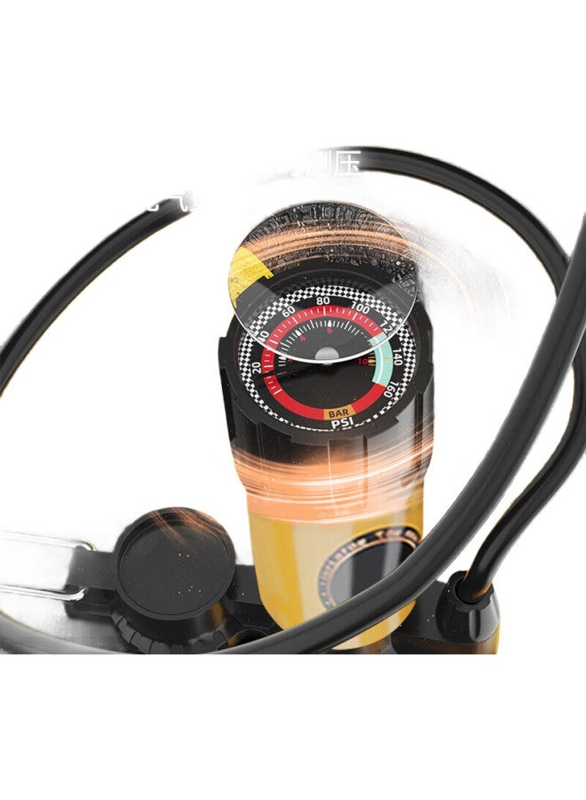Ousen High-Pressure Air Pump For Bicycles, Electric Bikes, Cars, Road Bikes, Basketball, Soccer, American, English, French Valve With Pressure Gauge Inflator - Image 1