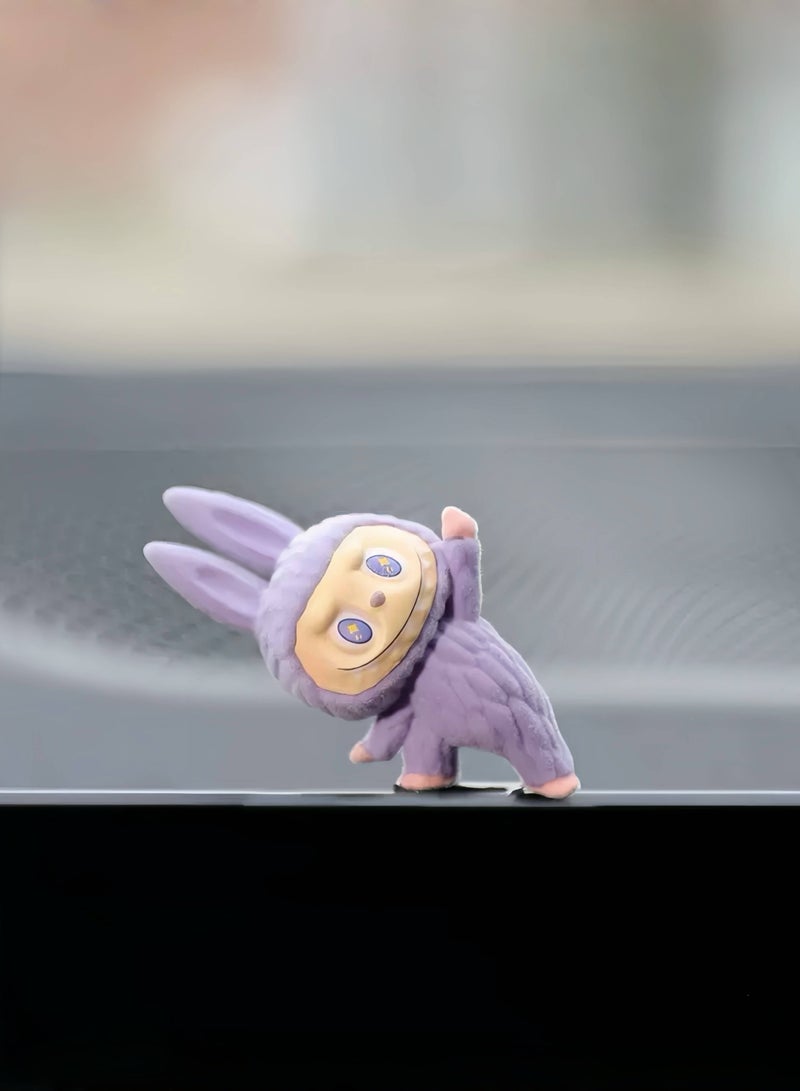 3 Piece Cute Purple Pink and Blue Labubu Car Dashboard Decor – Adorable Gift Ornament for Friends and Loved Ones - Image 3
