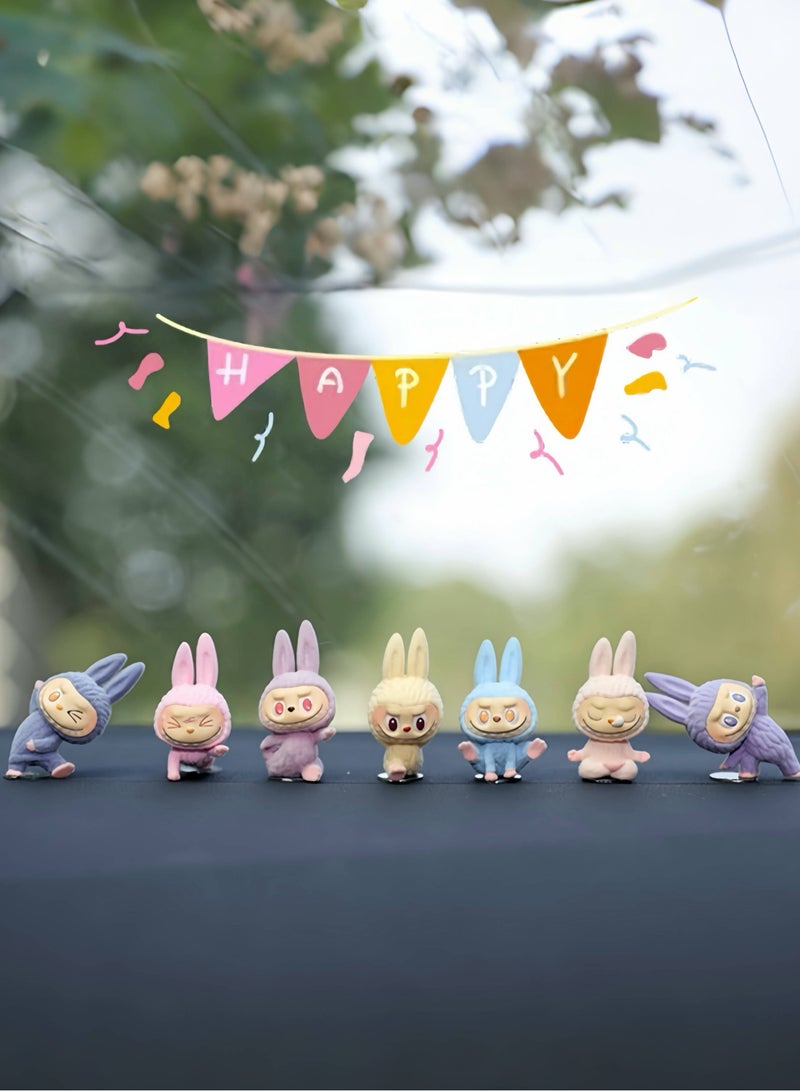 3 Piece Cute Purple Pink and Blue Labubu Car Dashboard Decor – Adorable Gift Ornament for Friends and Loved Ones - Image 5