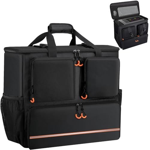 Wigojoy Computer Desktop Tower Large Carrying Case PC Travel Case for Computer Moving Portable Gaming Backpack for Keyboard Mouse and Accessories Bag Compatible with ATXMATX mainframe chassis - Image 1