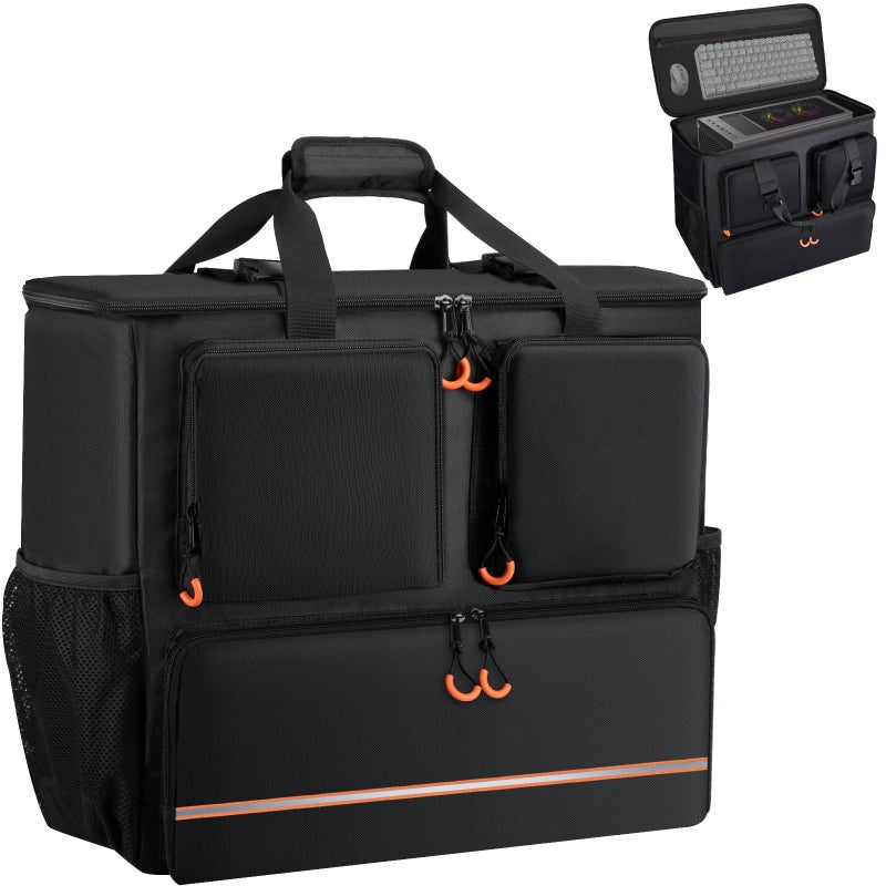 Wigojoy Computer Desktop Tower Large Carrying Case PC Travel Case for Computer Moving Portable Gaming Backpack for Keyboard Mouse and Accessories Bag Compatible with ATXMATX mainframe chassis - Image 2