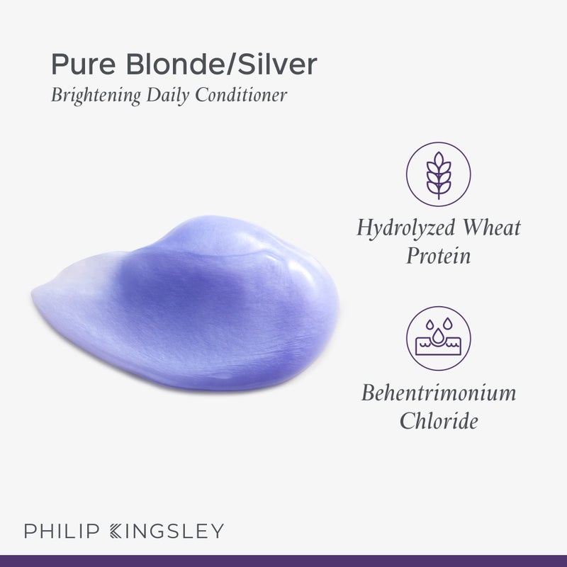 PHILIP KINGSLEY Pure Blonde/Silver Brightening Daily Purple Conditioner for Blonde Gray Brassy Colored Highlighted Bleached Hair Toner for Orange Brassiness and Yellow Tones, 6.76 oz - Image 3