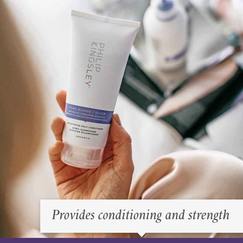 PHILIP KINGSLEY Pure Blonde/Silver Brightening Daily Purple Conditioner for Blonde Gray Brassy Colored Highlighted Bleached Hair Toner for Orange Brassiness and Yellow Tones, 6.76 oz - Image 4