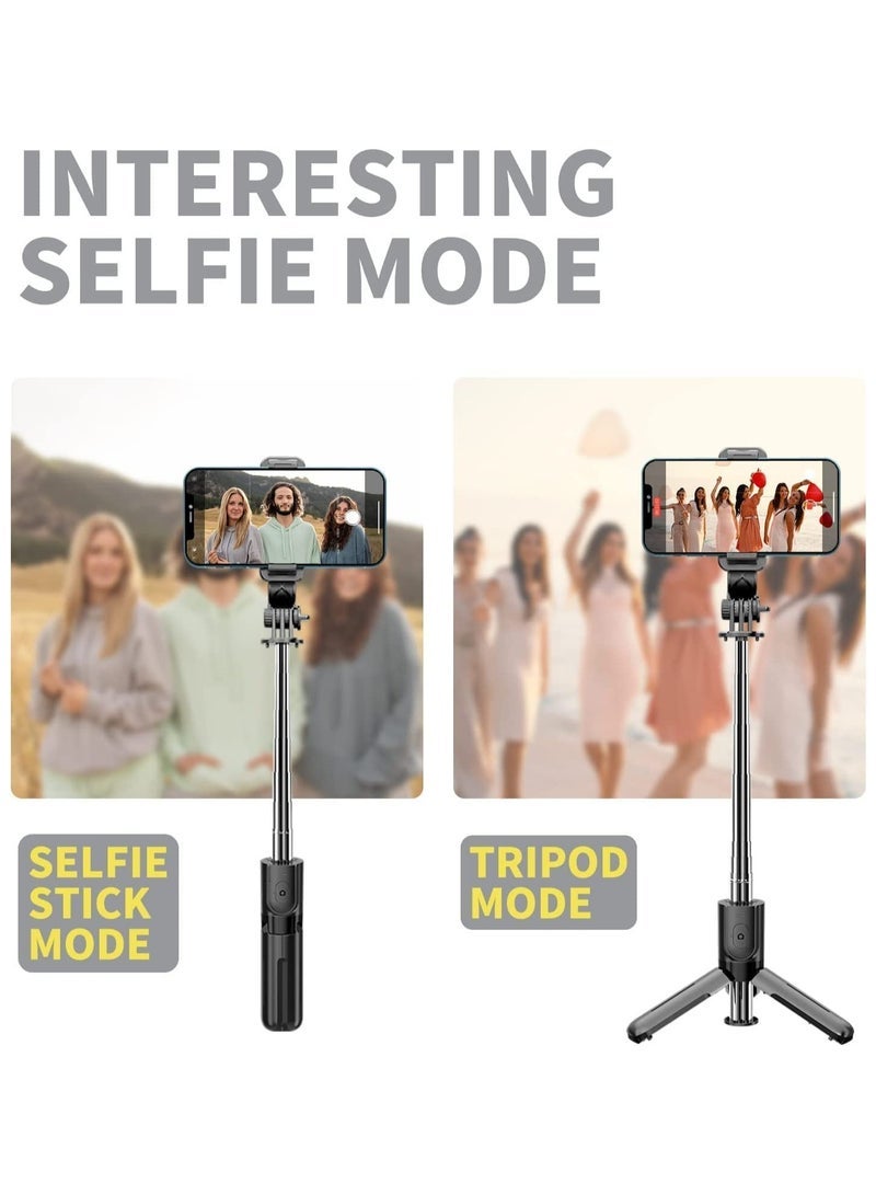 JAJEEK Selfie Stick With Fill Light  All In One Portable Selfie Stick Tripod Phone Holder With Detachable Wireless Remote  Compatible With All Mobilephone Android Smartphone & Lightweight - Image 2