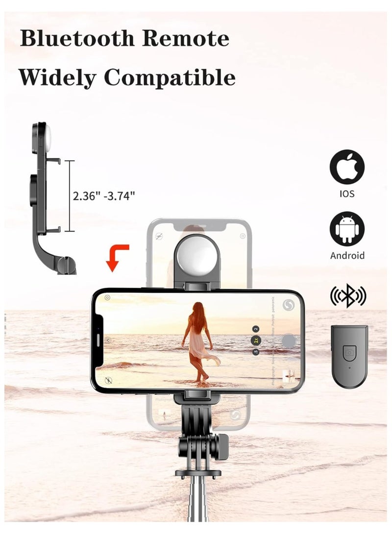 JAJEEK Selfie Stick With Fill Light  All In One Portable Selfie Stick Tripod Phone Holder With Detachable Wireless Remote  Compatible With All Mobilephone Android Smartphone & Lightweight - Image 3