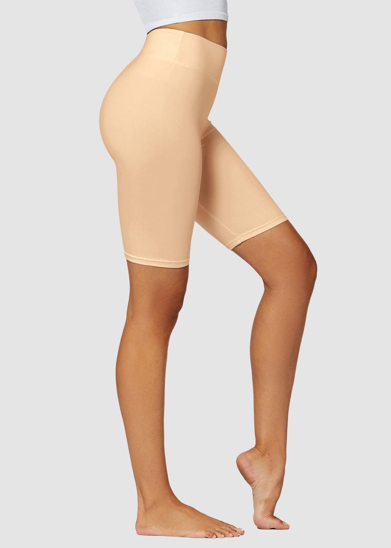 Conceited Women’s Biker Shorts - High Waisted - Spandex - Soft - Casual - Beige Nude - Large - X-Large - Image 5